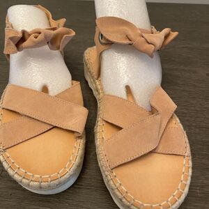 NWOT Frye & Co Evie 2 Band Suede Leather Sandals Beachy Tan Womens Size 11